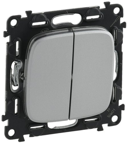 Переключатель без рамки Legrand Valena Allure 2-кл. проходной алюминий фото Переключатель без рамки Legrand Valena Allure 2-кл. проходной алюминий картинка